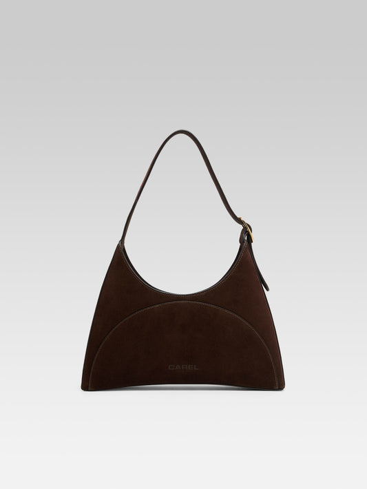 Concorde - Sac épaule cuir velours marron - Image numéro 5