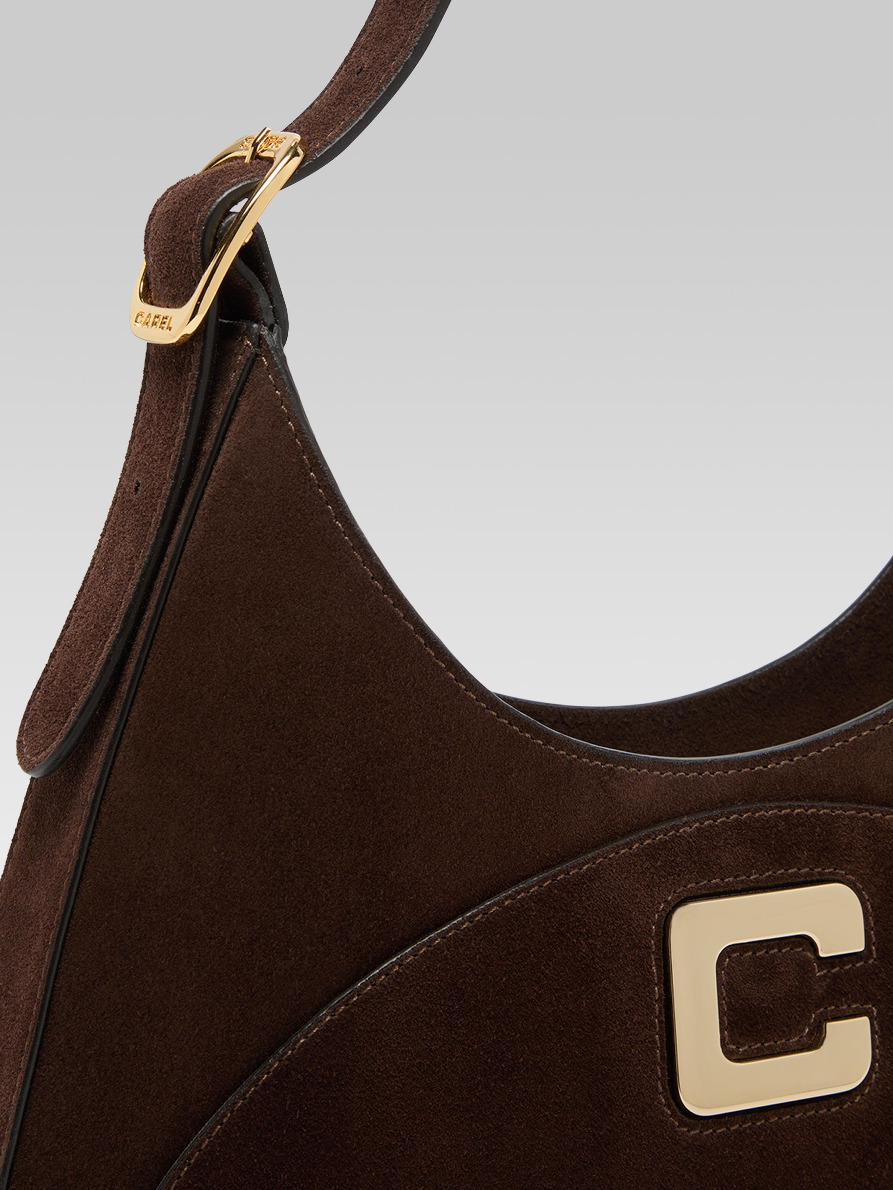 Concorde - Sac épaule cuir velours marron - Image numéro 2