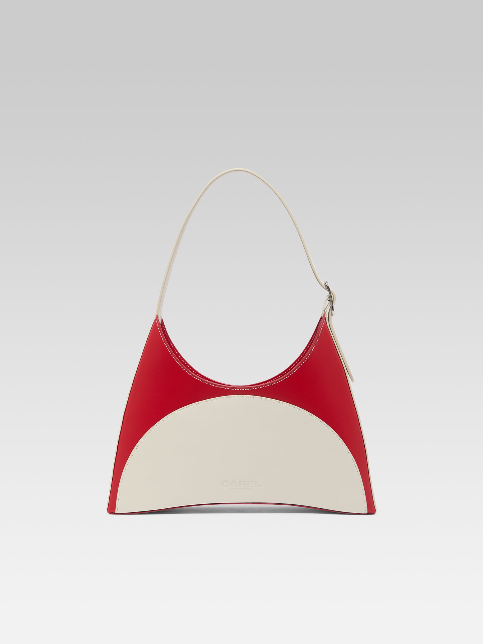 Concorde - Sac épaule cuir ivoire et rouge - Image numéro 6