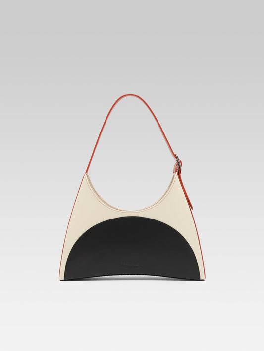 Concorde - Black, ivory and camel leather shoulder bag - Image number 5
