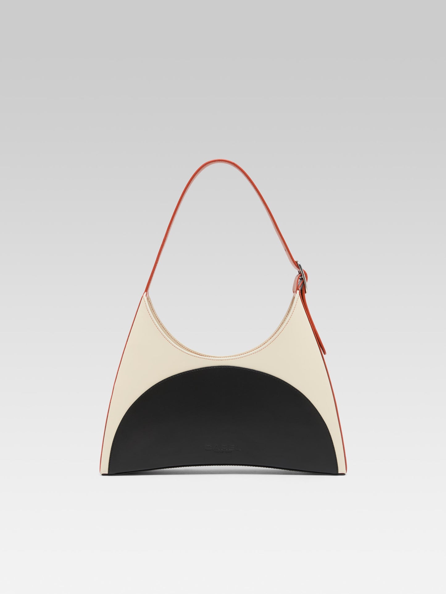 Concorde - Sac épaule cuir noir et ivoire