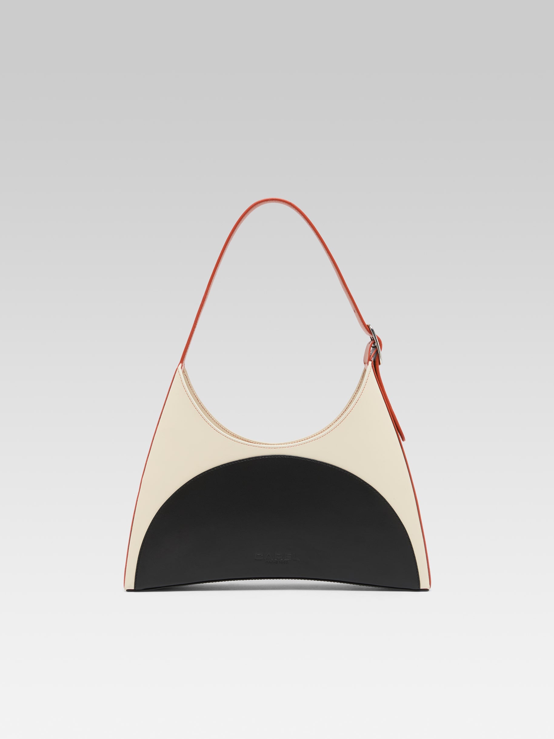 Concorde - Sac épaule cuir noir et ivoire - Image numéro 5