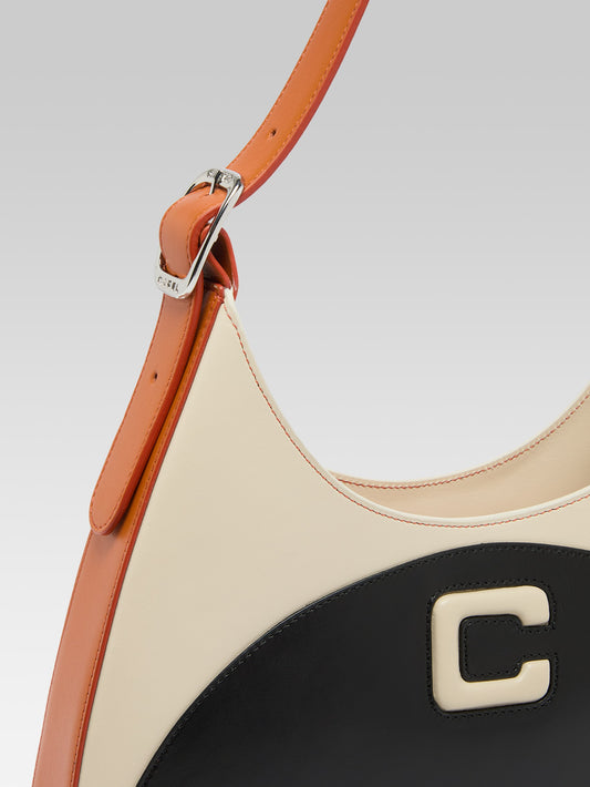 Concorde - Sac épaule cuir noir, ivoire et camel - Image numéro 7