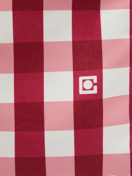 Baya - Tote bag in pink, burgundy, turquoise and white gingham fabric - Image number 4