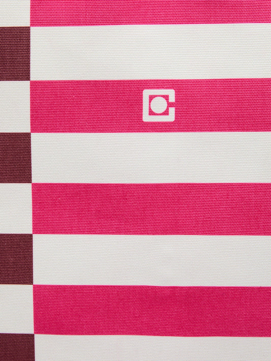 Baya - Tote bag in burgundy, pink and white bayadere fabric - Image number 6