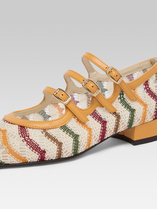 Ariana - Ballerines babies cuir verni mangue et crochet ivoire - Image numéro 3