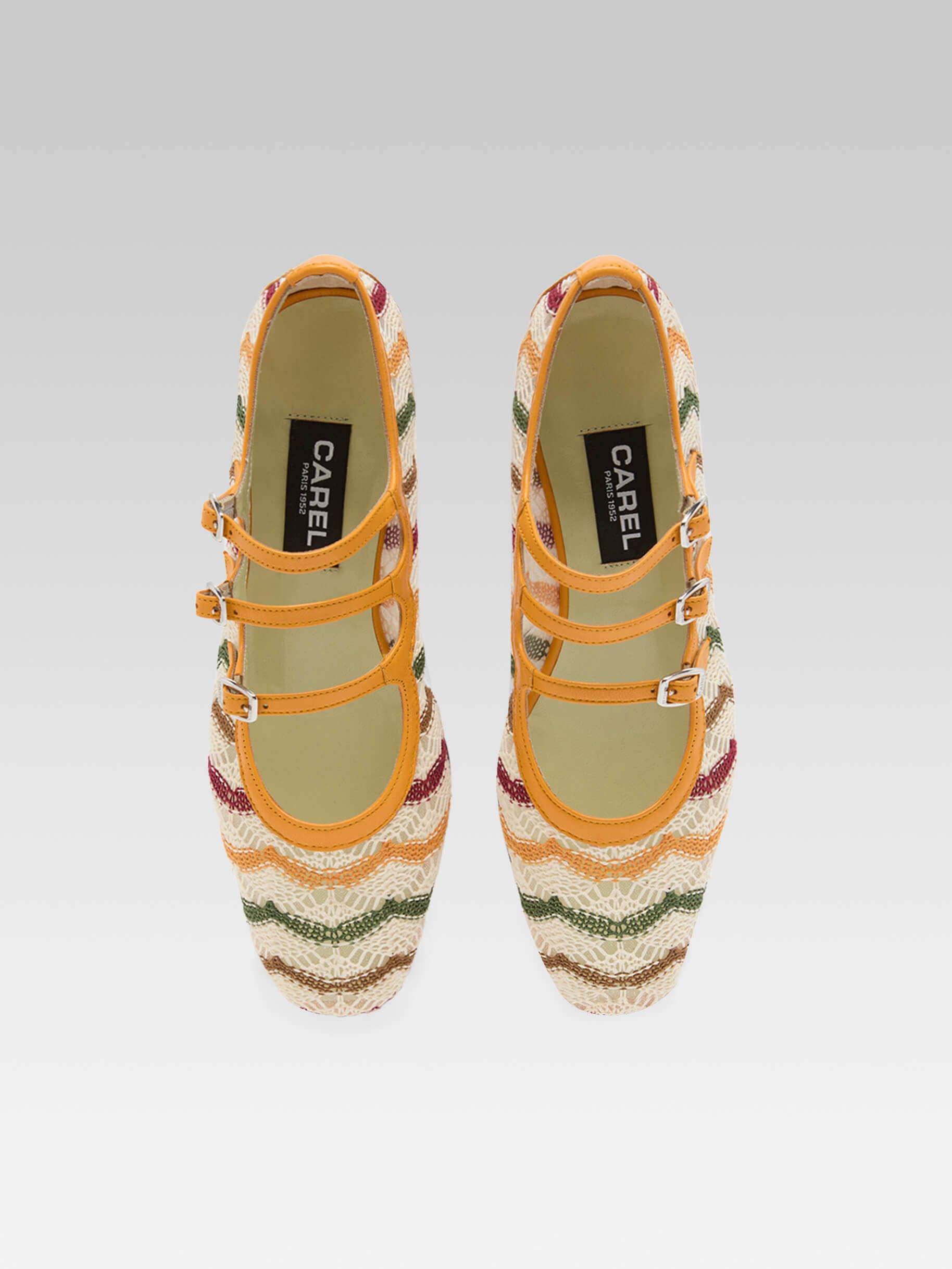 Ariana - Ballerines babies cuir verni mangue et crochet ivoire - Image numéro 4