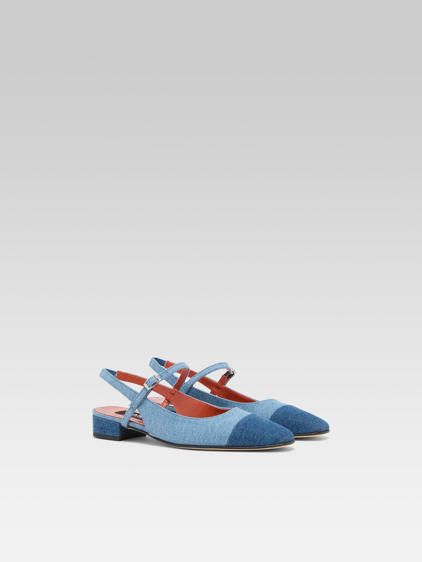 Oceano - Slingback tissu bi-jeans clair