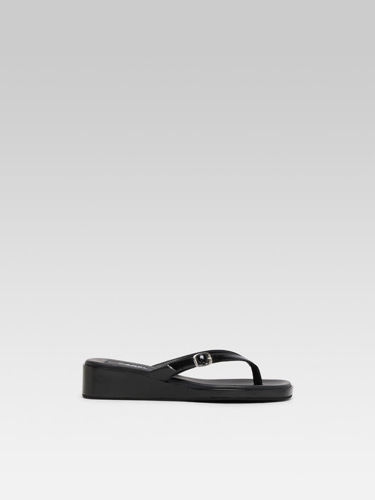 Piscine - Black patent leather sandals - Image number 1