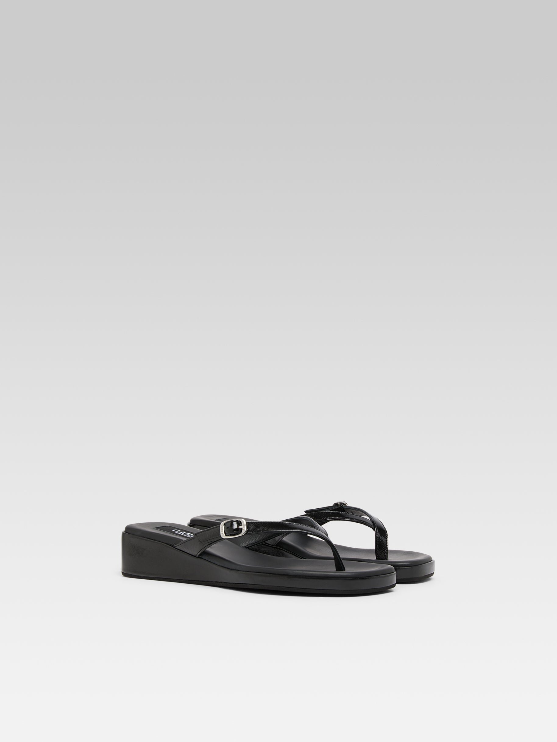 Piscine - Black patent leather sandals - Image number 2