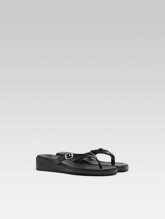 Piscine - Black patent leather sandals - Image number 2