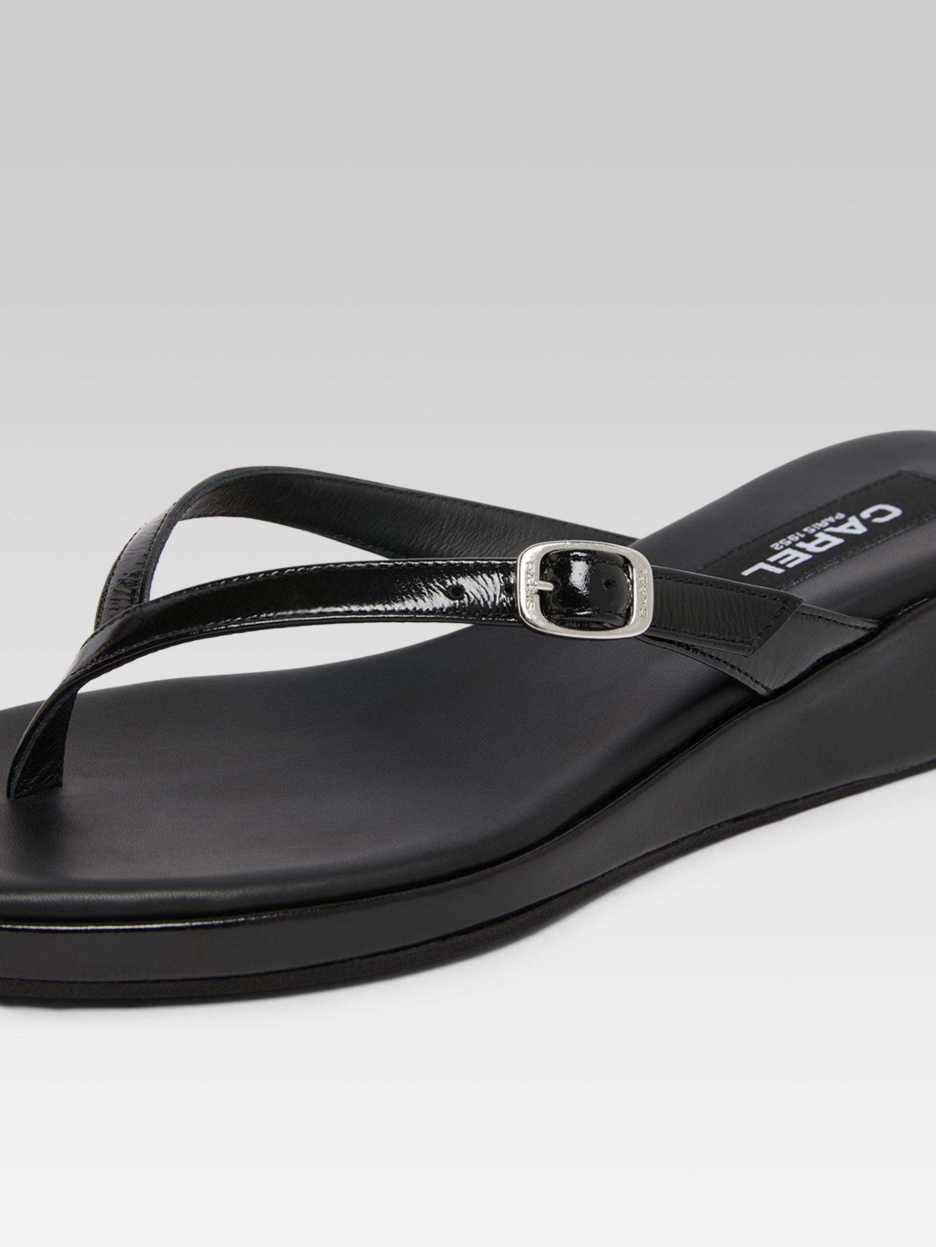 Piscine - Black patent leather sandals - Image number 3