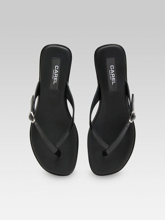 Piscine - Black patent leather sandals - Image number 4