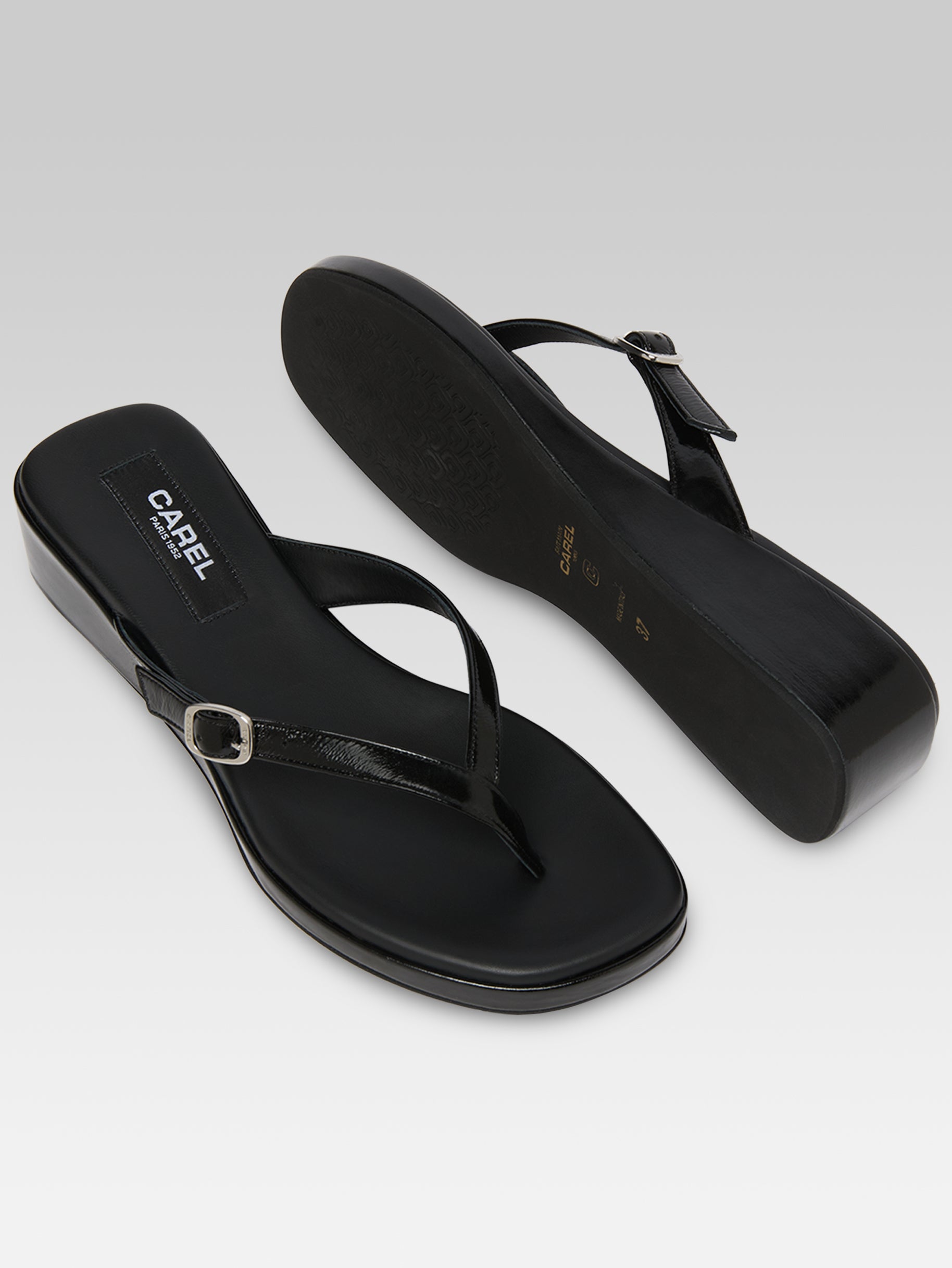 Piscine - Black patent leather sandals - Image number 5