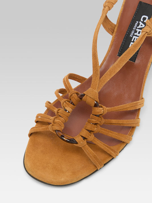 Copacabana - Sandales cuir velours cognac - Image numéro 3