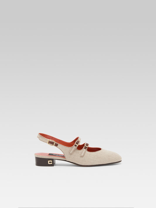 Peche - Babies slingback tissu beige - Image numéro 1