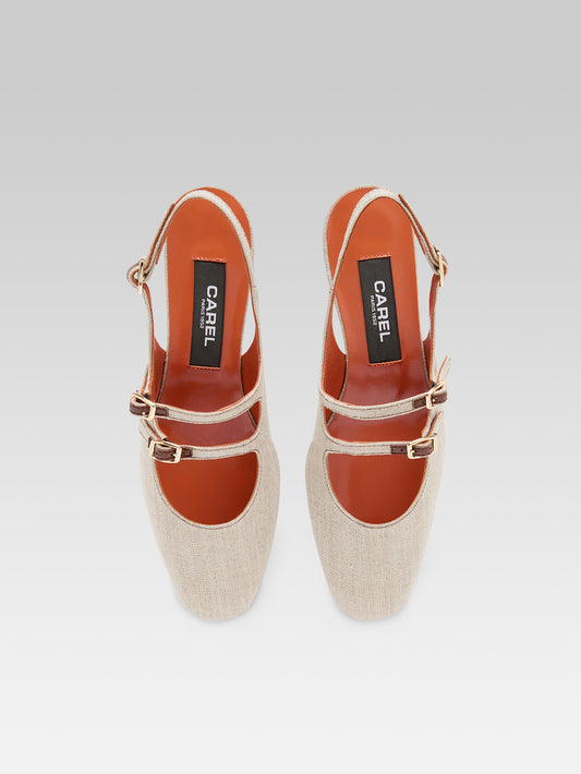 Peche - Babies slingback tissu beige - Image numéro 4