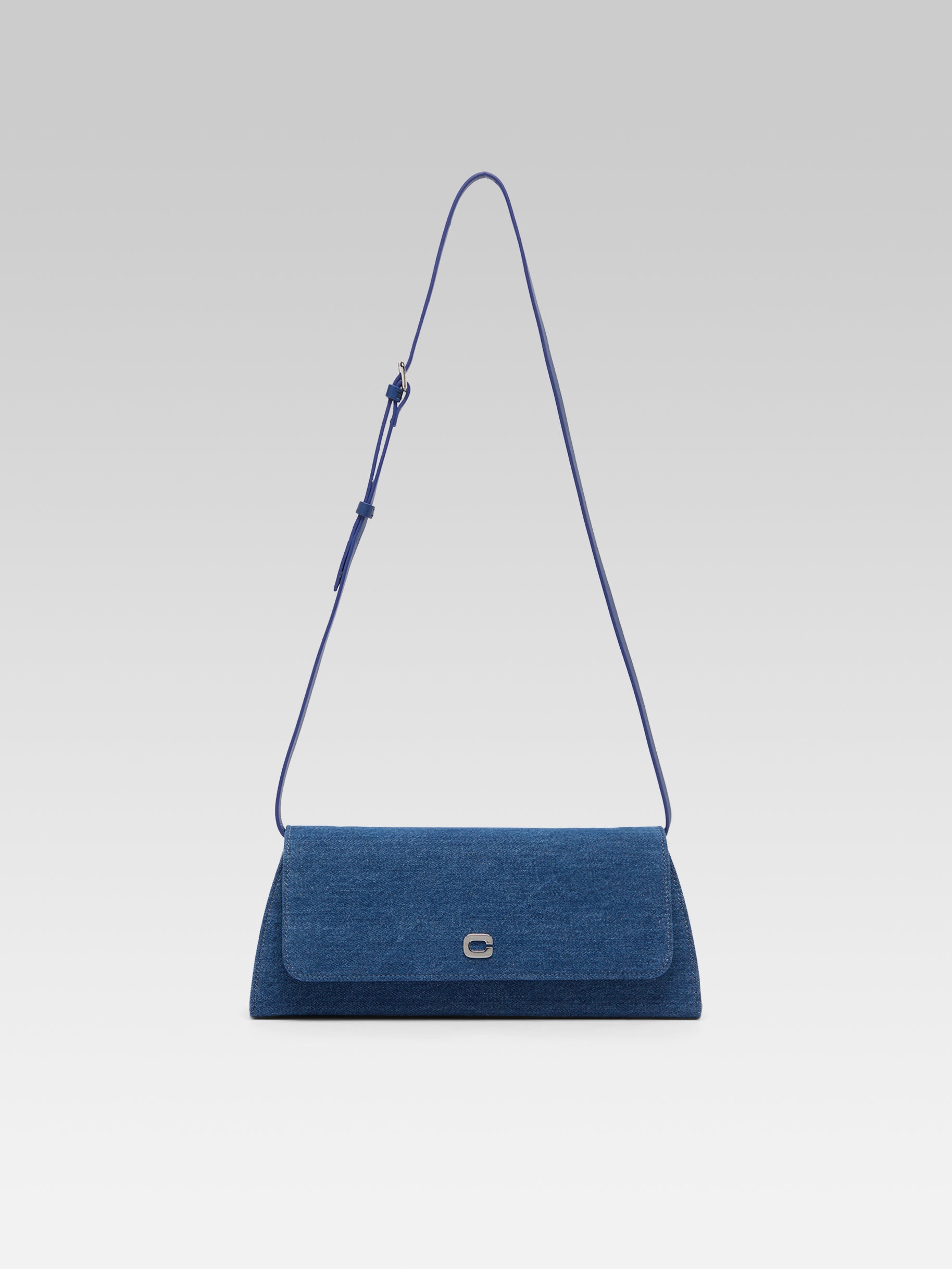 Madeleine - Blue denim fabric shoulder bag - Image number 1