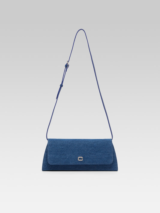 Madeleine - Blue denim fabric shoulder bag