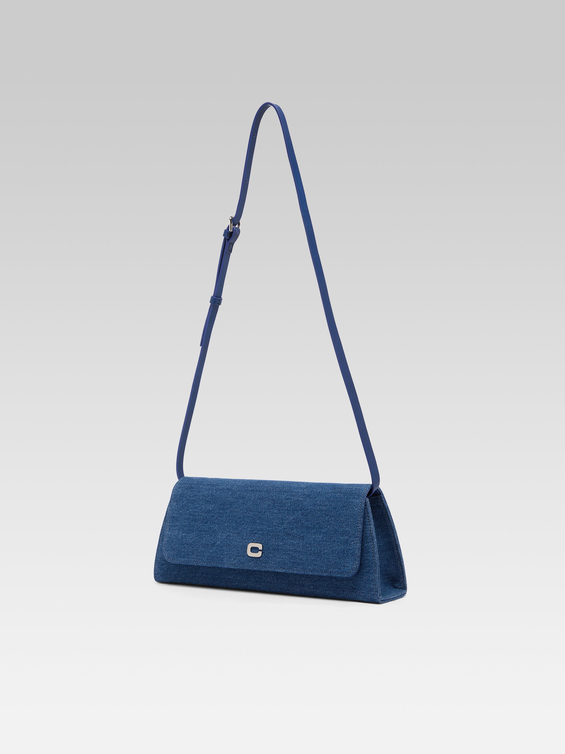 Madeleine - Blue denim fabric shoulder bag - Image number 3
