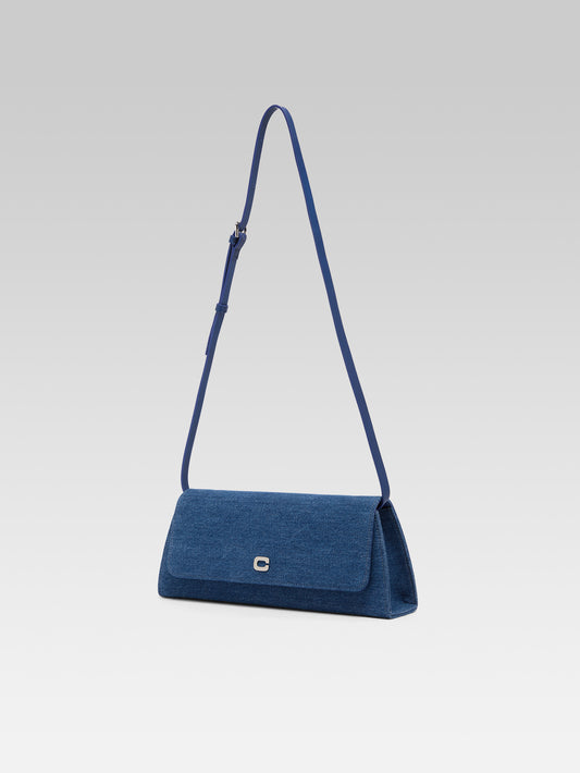 Madeleine - Blue denim fabric shoulder bag - Image number 3