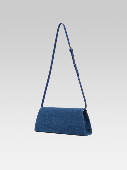 Madeleine - Blue denim fabric shoulder bag - Image number 5