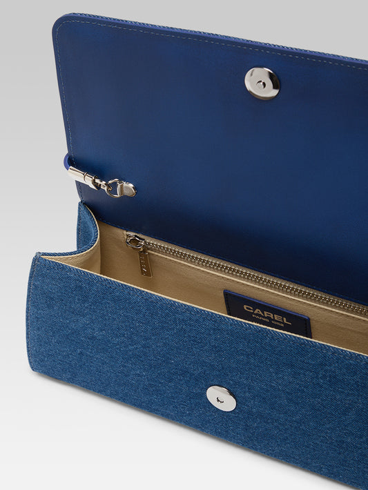 Madeleine - Blue denim fabric shoulder bag - Image number 4