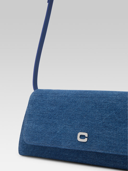 Madeleine - Blue denim fabric shoulder bag - Image number 2
