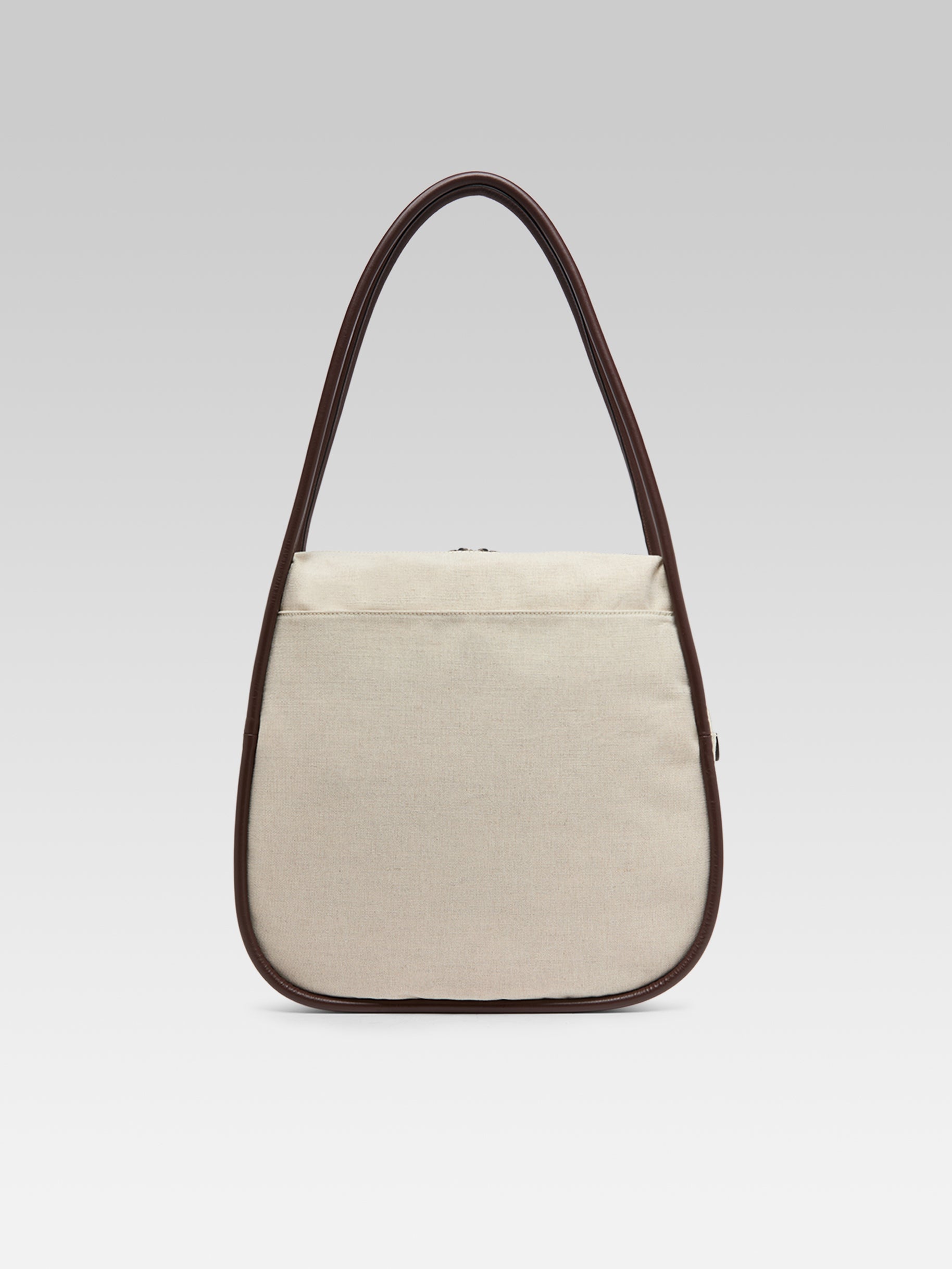 Germain - Sac cabas toile beige et cuir marron - Image numéro 4
