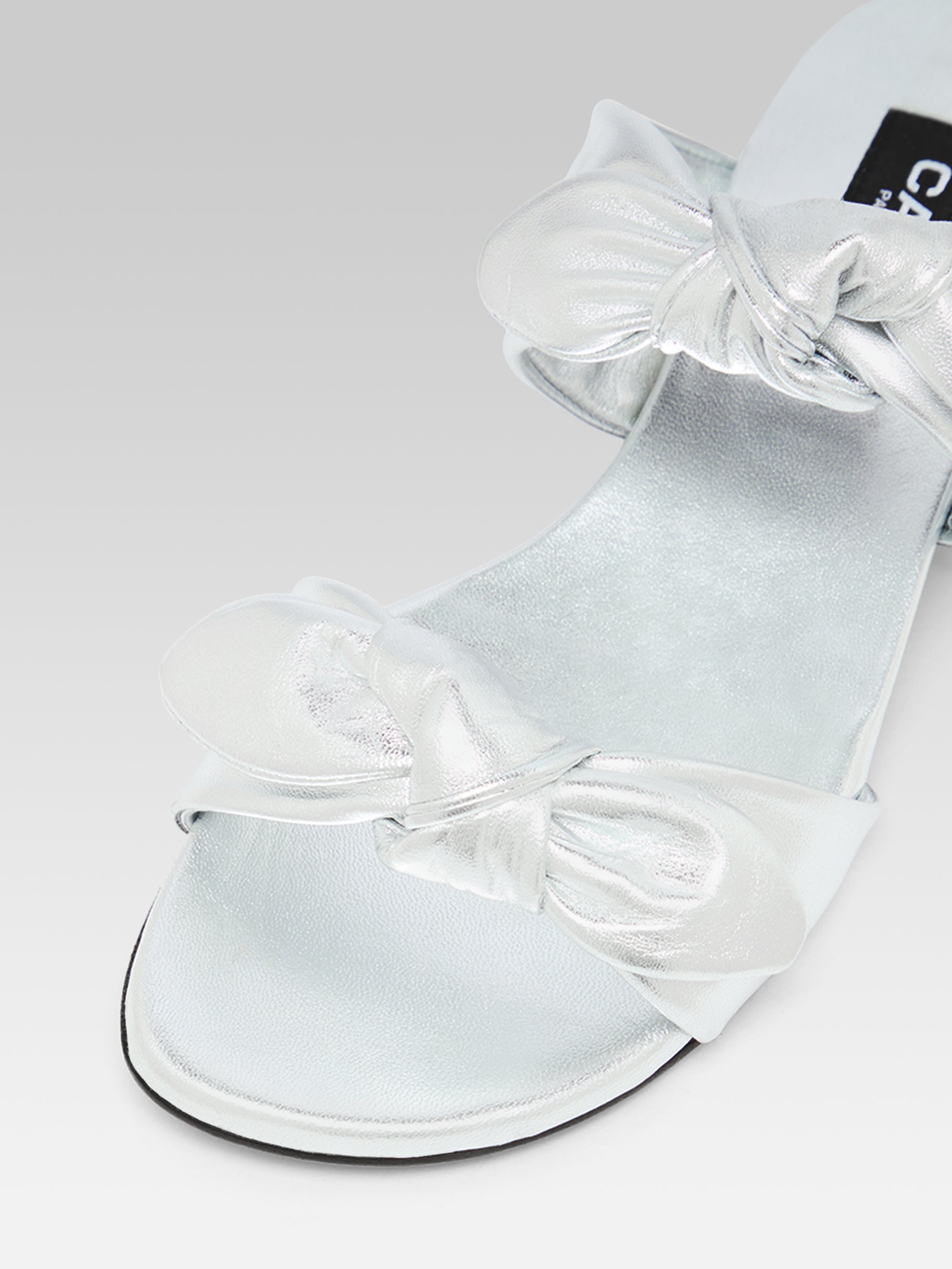 Bikini - Mules cuir argent - Image numéro 3