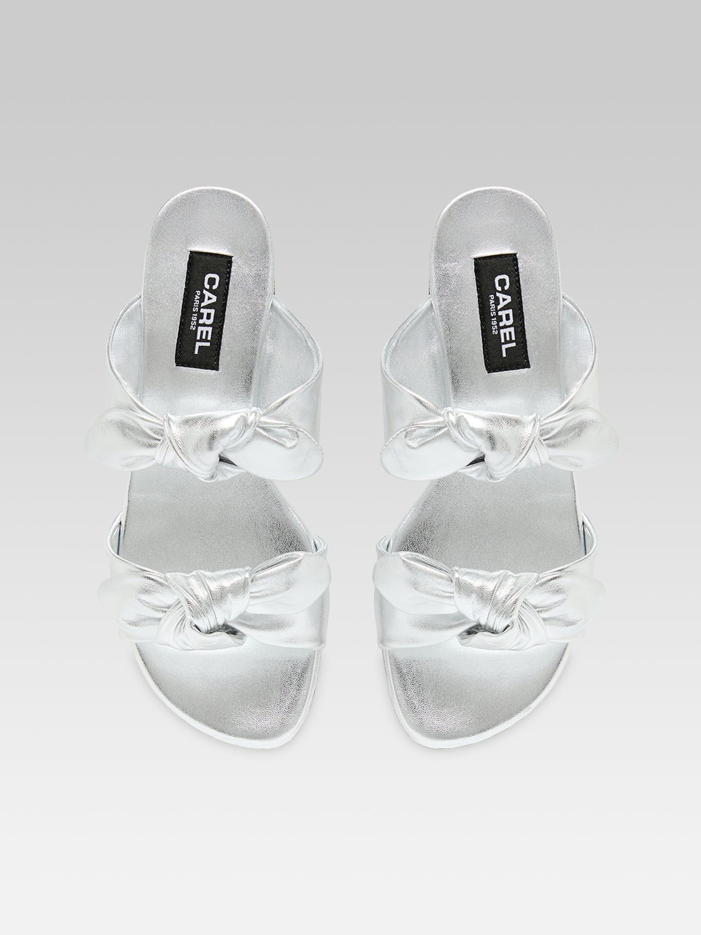 Bikini - Mules cuir argent