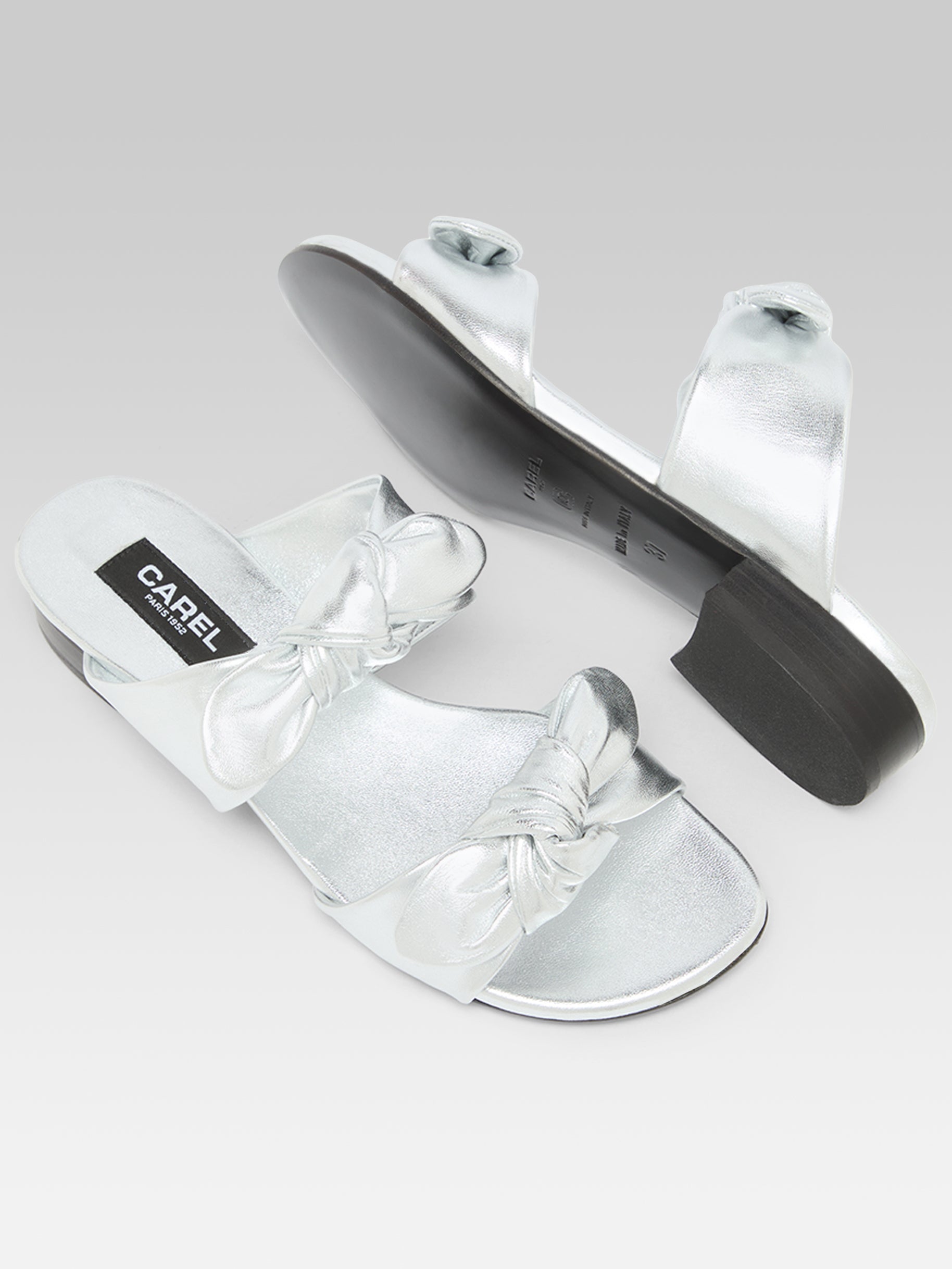 Bikini - Mules cuir argent - Image numéro 5