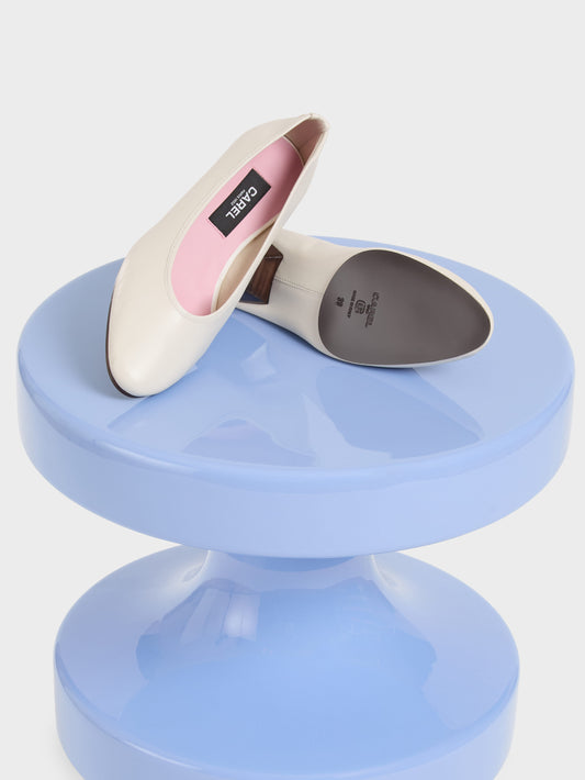 Carlotta - Ivory leather ballet flats - Image number 7