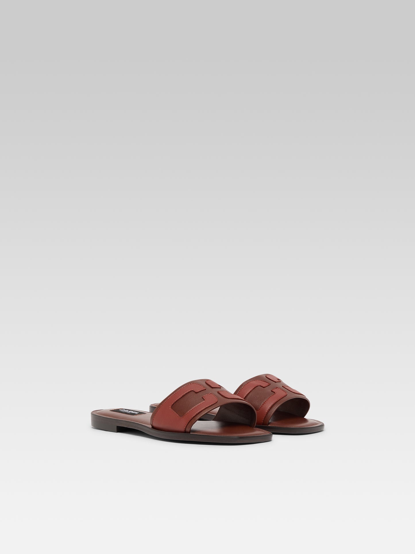 Brasilia - Mules cuir marron et cognac
