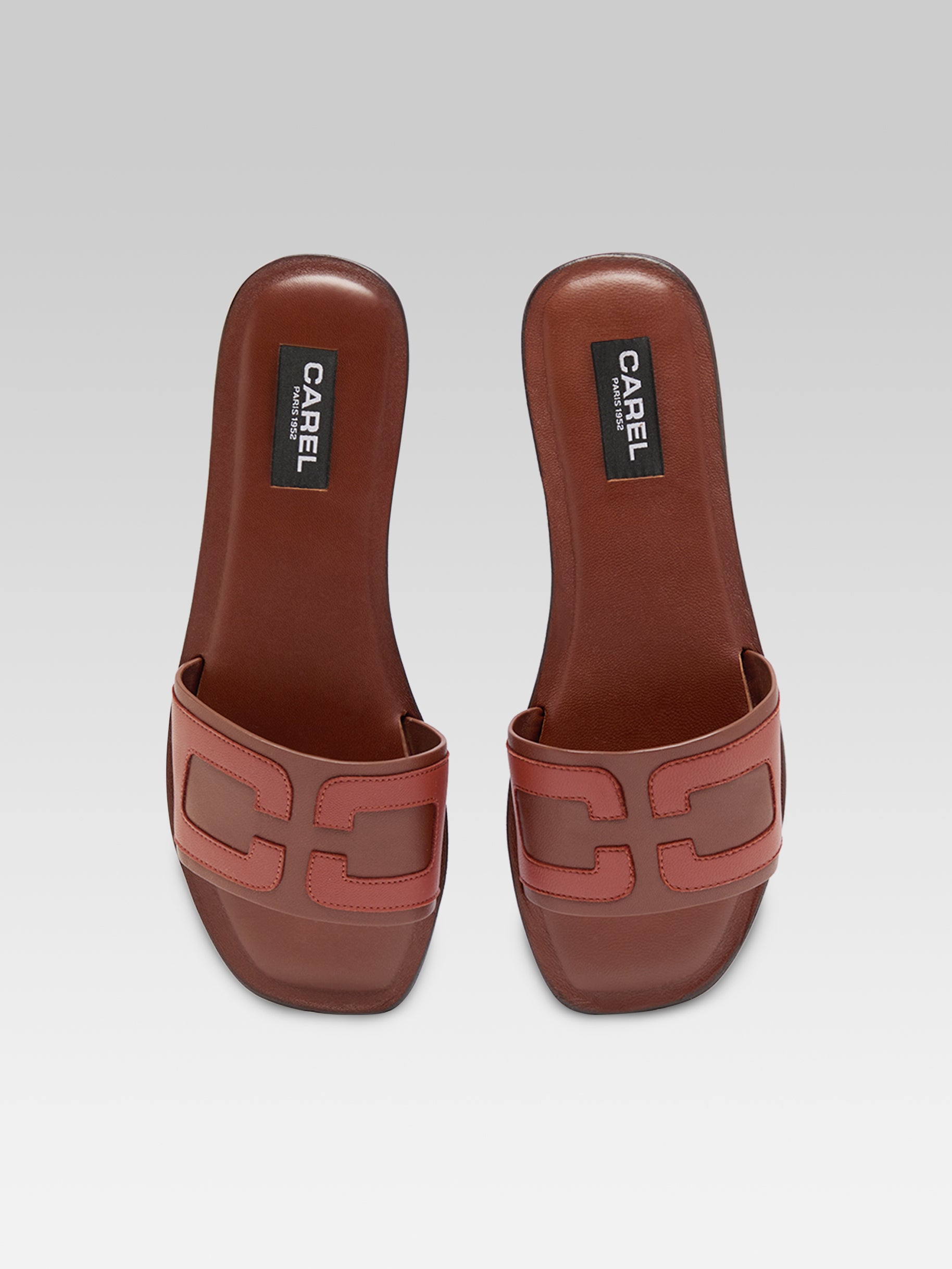 Brasilia - Mules cuir marron et cognac - Image numéro 4