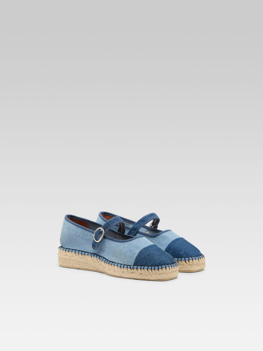 Paraiso - Espadrilles babies tissu bi-jeans - Image numéro 2