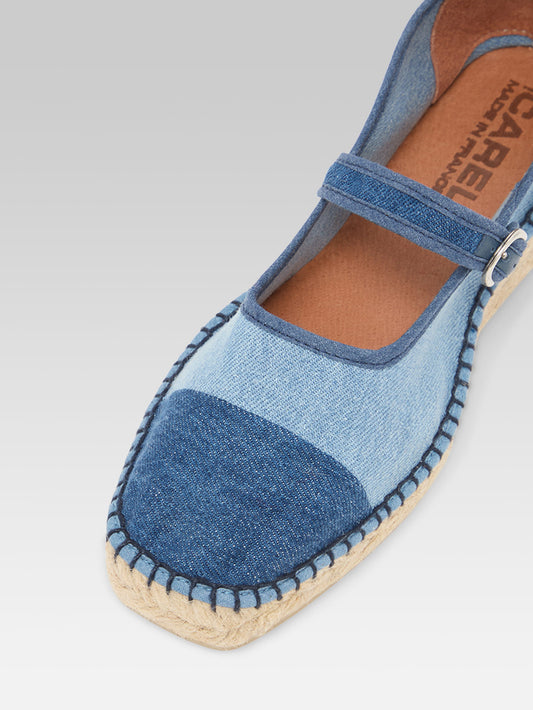 Paraiso - Espadrilles babies tissu bi-jeans - Image numéro 3