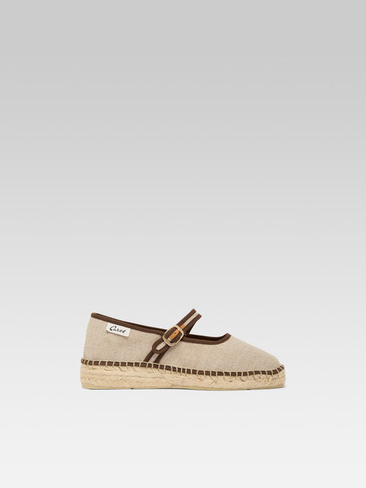 Lagoa - Espadrilles babies résille beige et marron - Image numéro 1