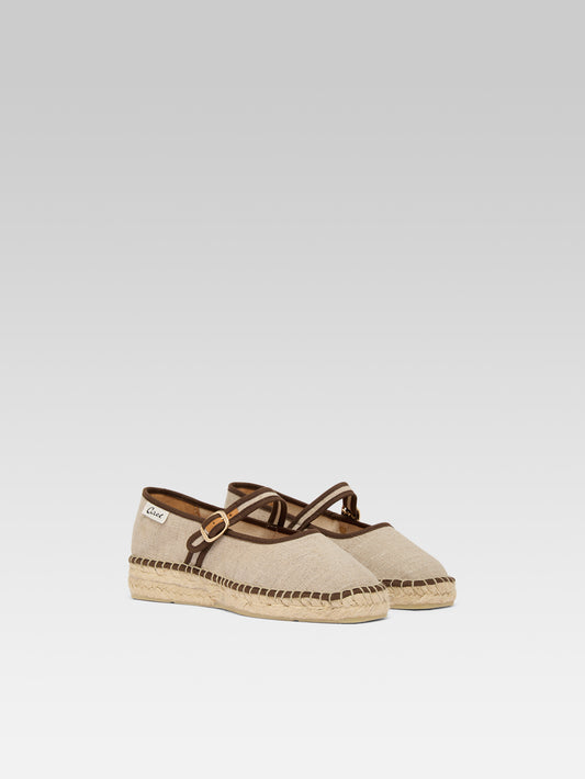 Lagoa - Espadrilles babies résille beige et marron - Image numéro 2
