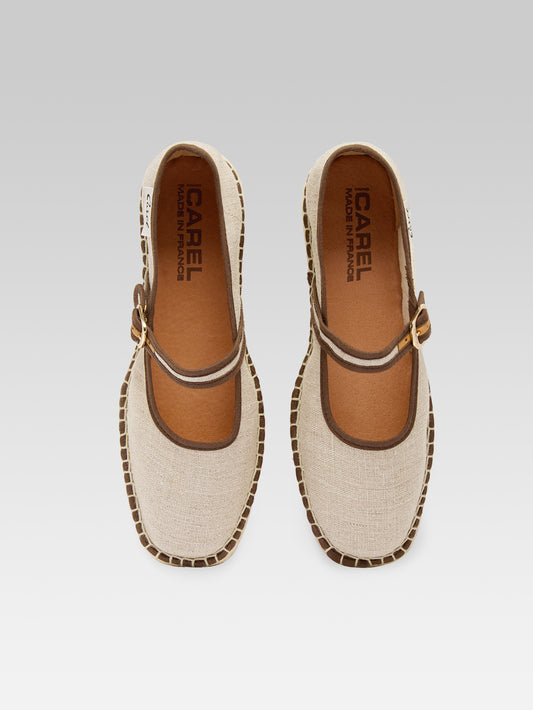 Lagoa - Espadrilles babies résille beige et marron - Image numéro 4