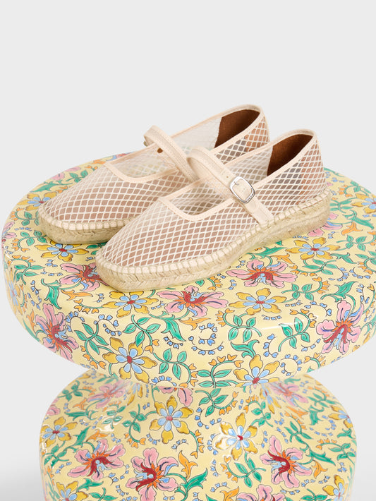 Lagoa - Ivory mesh Mary Jane espadrilles - Image number 9