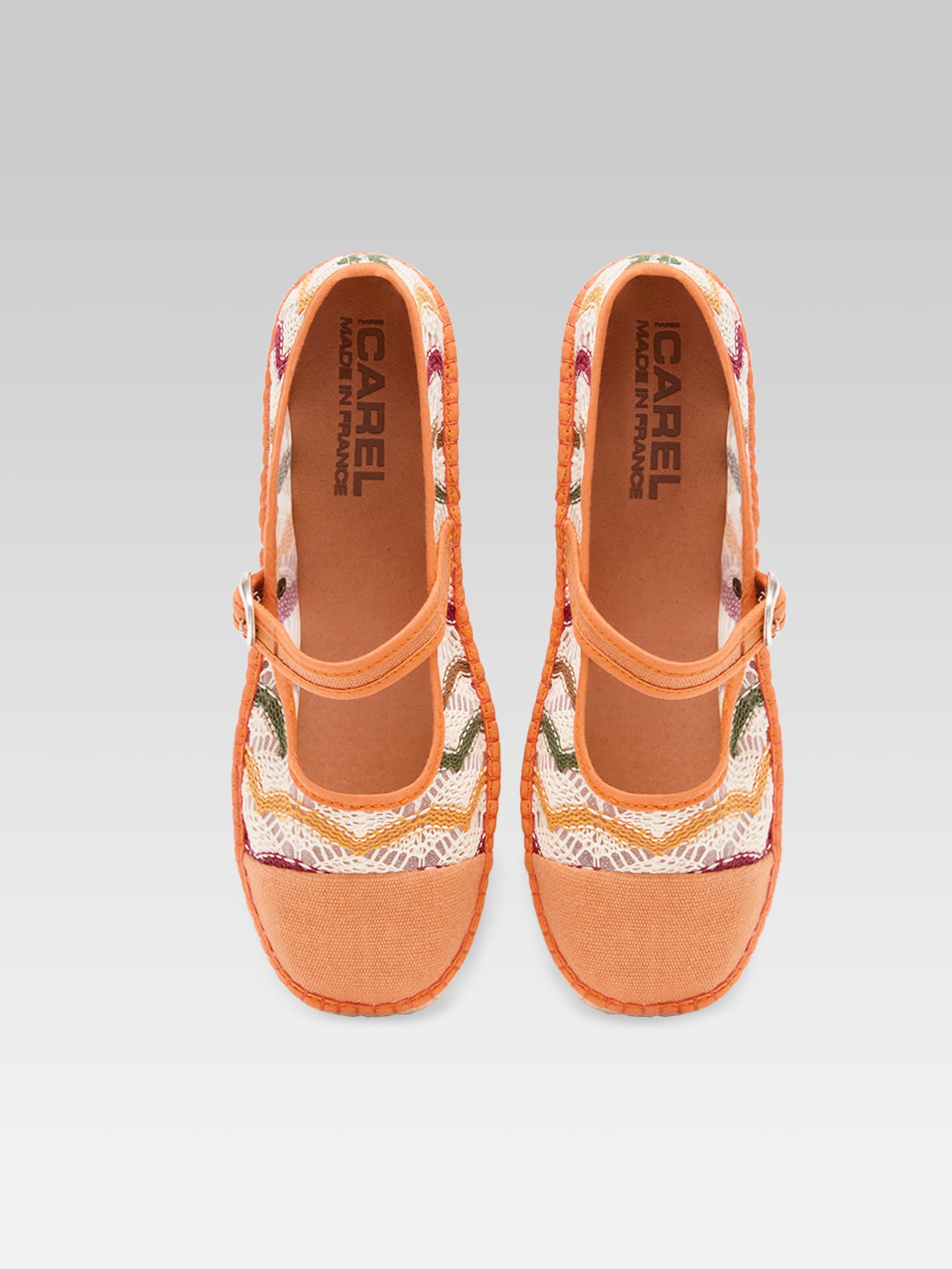Paraiso - Espadrilles babies tissu orange et crochet - Image numéro 4