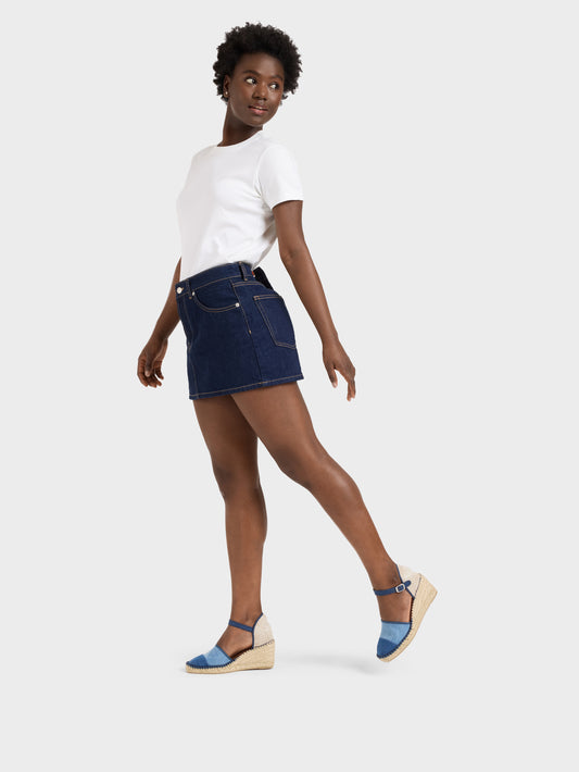 Rio - Two-tone denim wedge espadrilles - Image number 3