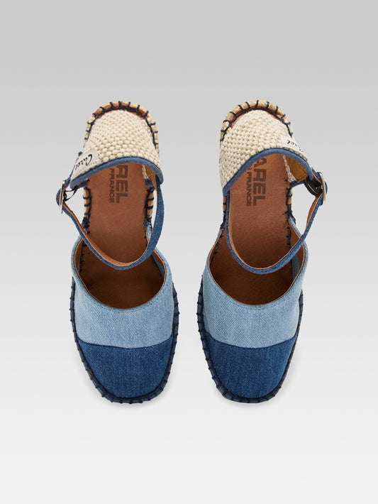 Rio - Espadrilles compensées tissu bi-jeans - Image numéro 4