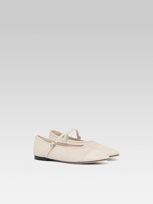 Tracy - Ballerines babies cuir tressé ivoire - Image number 2