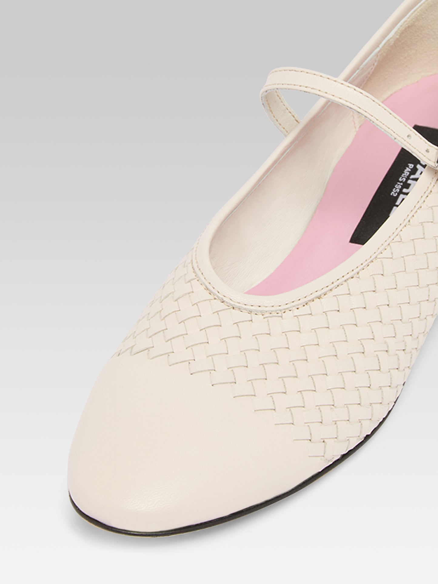 Tracy - Ballerines babies cuir tressé ivoire
