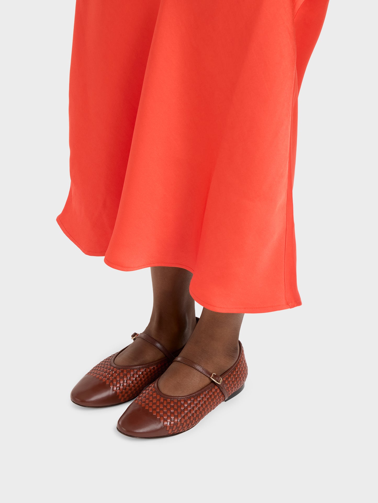 Tracy - Ballerines babies cuir tressé bi marron