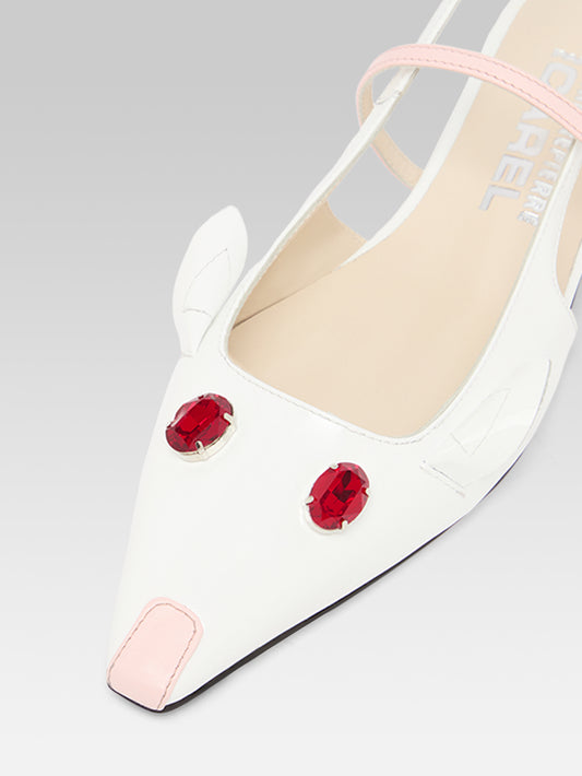Souris P - White patent leather slingback - Image number 4