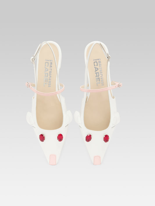 Souris P - White patent leather slingback - Image number 5