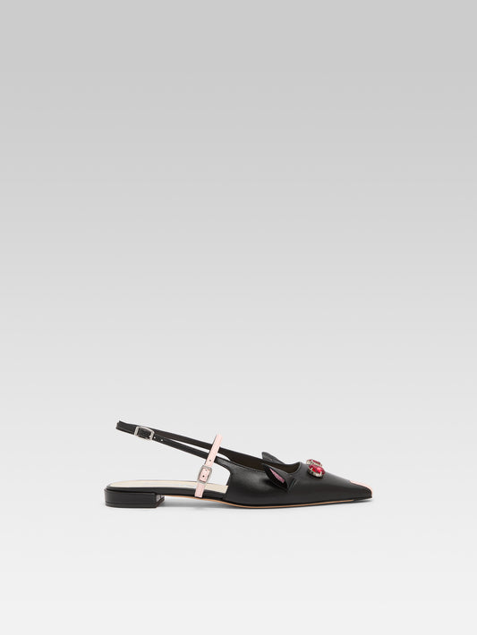 Souris P - Black leather slingback - Image number 1